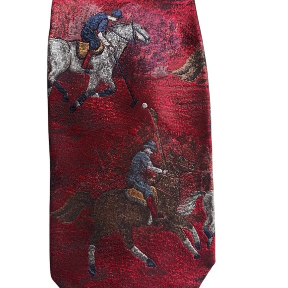 Bullock & Jones 100% Silk Tie Horse Polo Equestrian - Picture 3 of 8